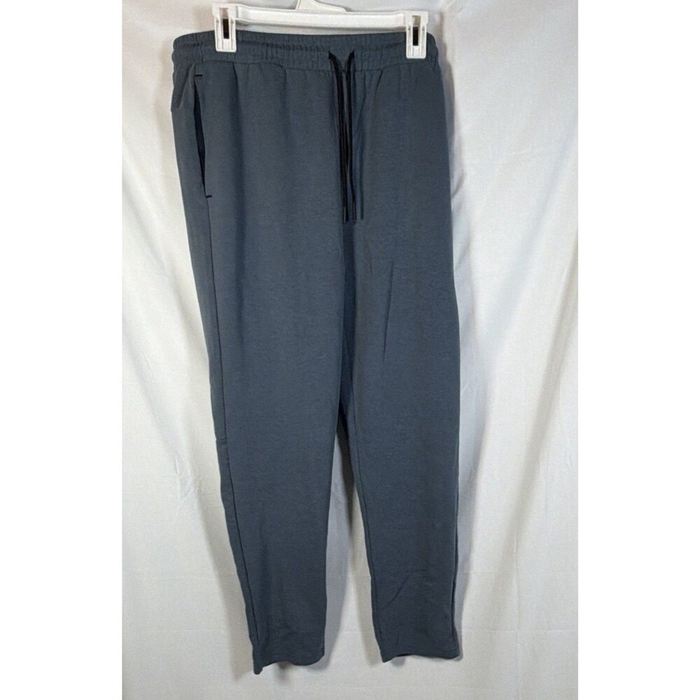 Men’s Fleece Gray Solid Jogger Pants Drawstring Elastic Waist Tapered Activewear